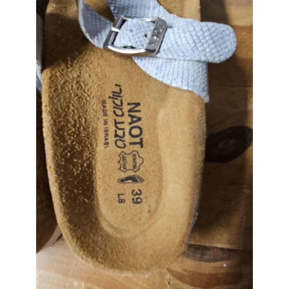 NAOT New Women's‎ Tahoe Classic Thong Sandal Silver Snake 39/ L8
